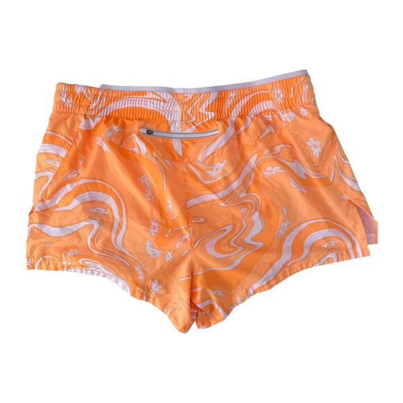 Fabletics Women's Breathe Mid Rise Run Shorts Orange Marble Size XL - Picture 2 of 8